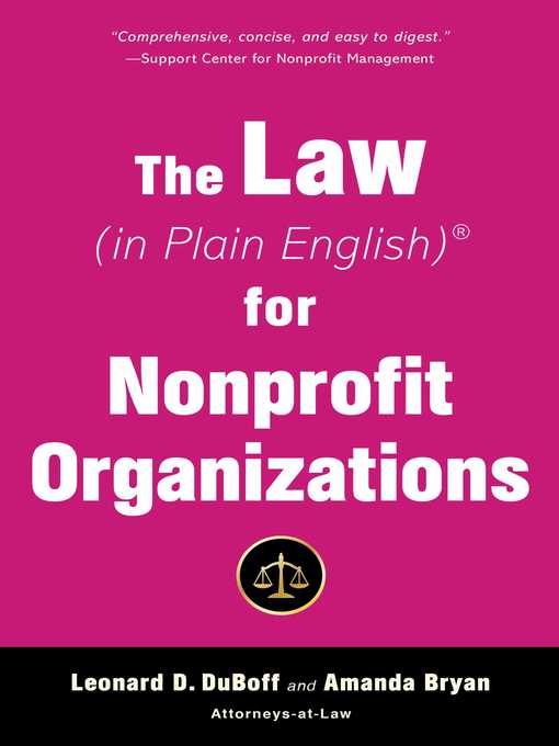 Title details for The Law (in Plain English) for Nonprofit Organizations by Leonard D. DuBoff - Wait list